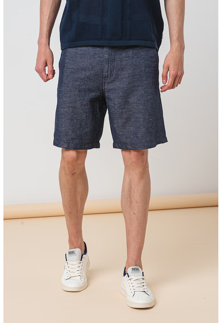 Selected Homme Pantaloni scurti chino din amestec de in Owen - Bleumarin