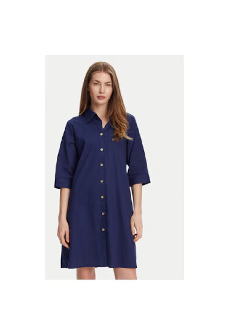 Selmark Camasa stil rochie dama BM033 - Bumbac - Bleumarin - Bleumarin