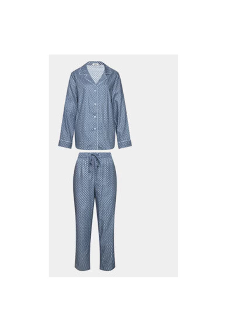 Selmark Pijama dama - 302994618 - Viscoza/Bumbac - Albastru