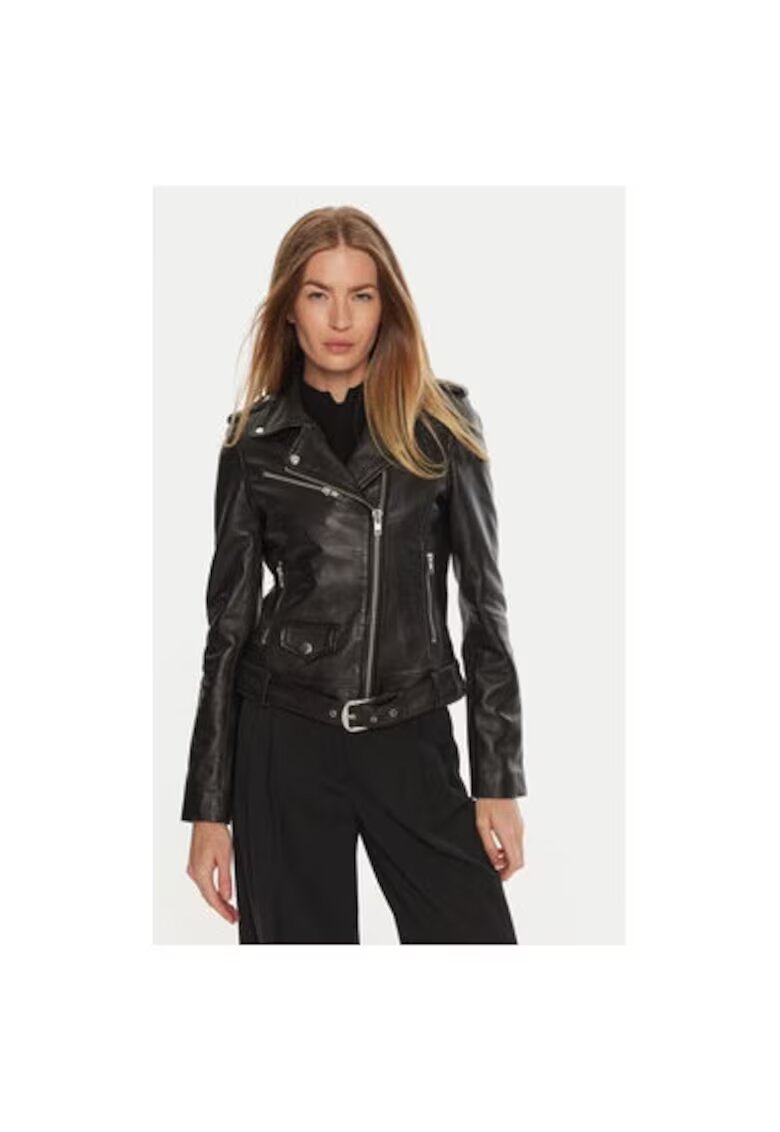 Serge Pariente Geaca dama - 304328329 - Piele naturala - Negru - Negru