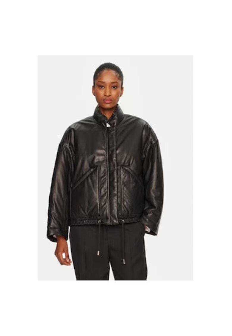 Serge Pariente Geaca dama - 305062826 - Piele naturala - Negru - Negru