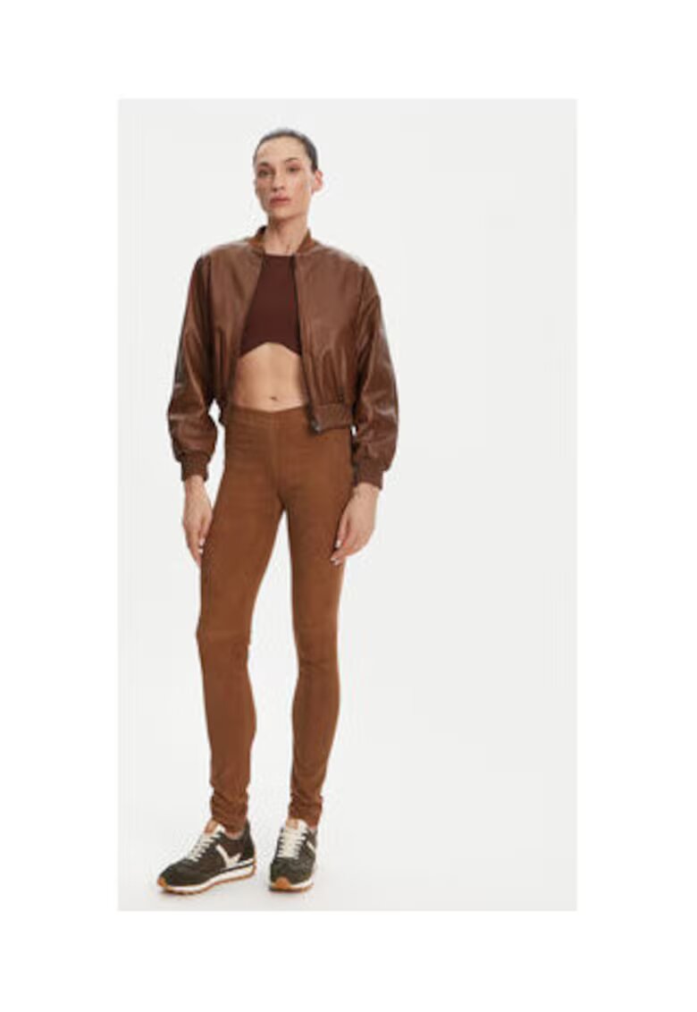 Serge Pariente Geaca dama - stretchy - piele naturala - maro