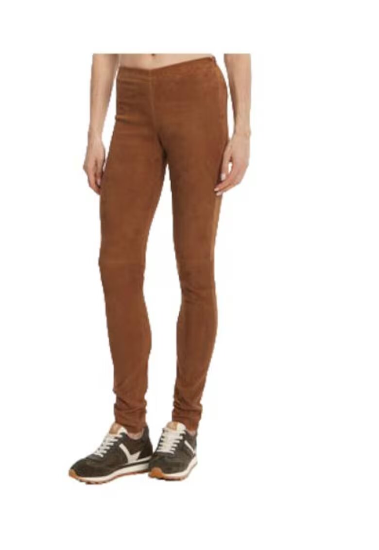 Serge Pariente Pantaloni dama - piele naturala - maro -