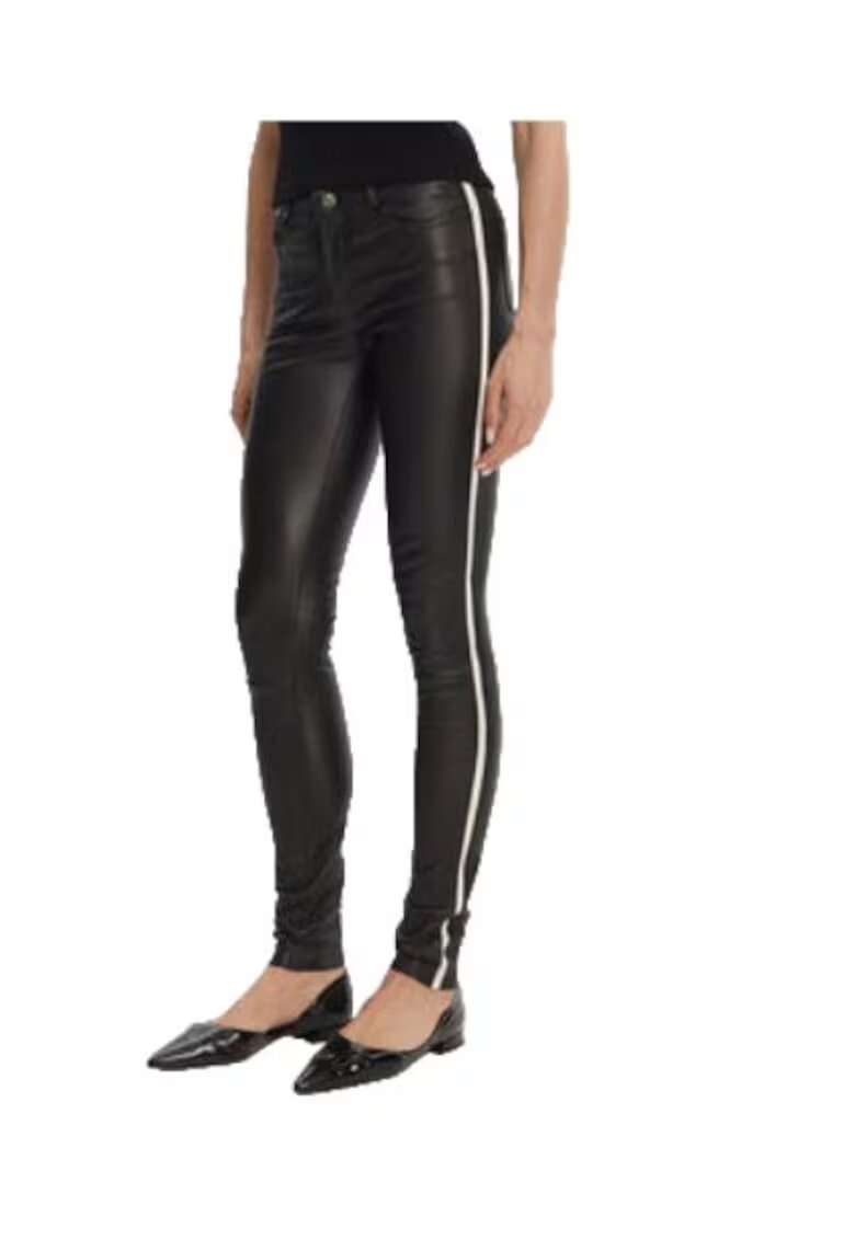 Serge Pariente Pantaloni dama - Piele naturala - Negru