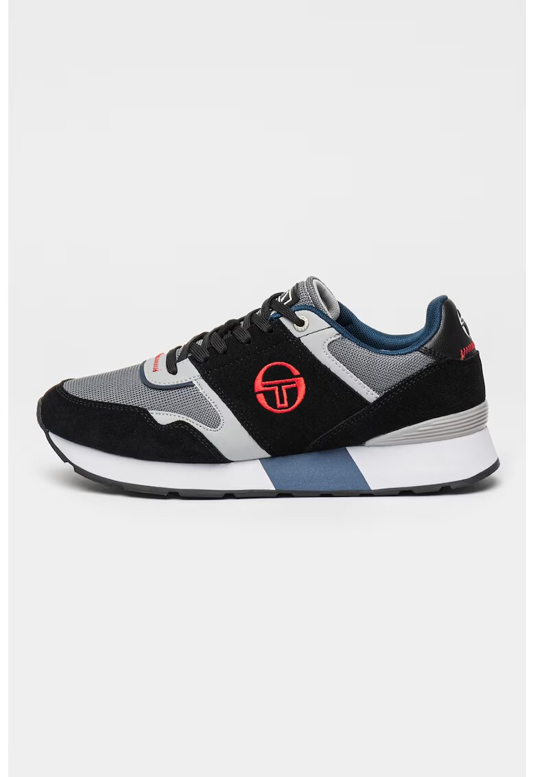 Sergio Tacchini Pantofi sport cu insertii sintetice si de plasa Ace - Negru/Gri