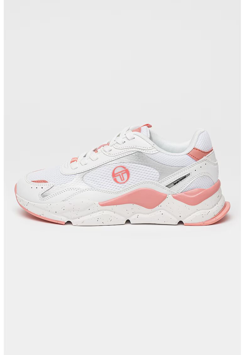 Sergio Tacchini Pantofi sport din material sintetic cu garnituri textile - Alb/Roz deschis