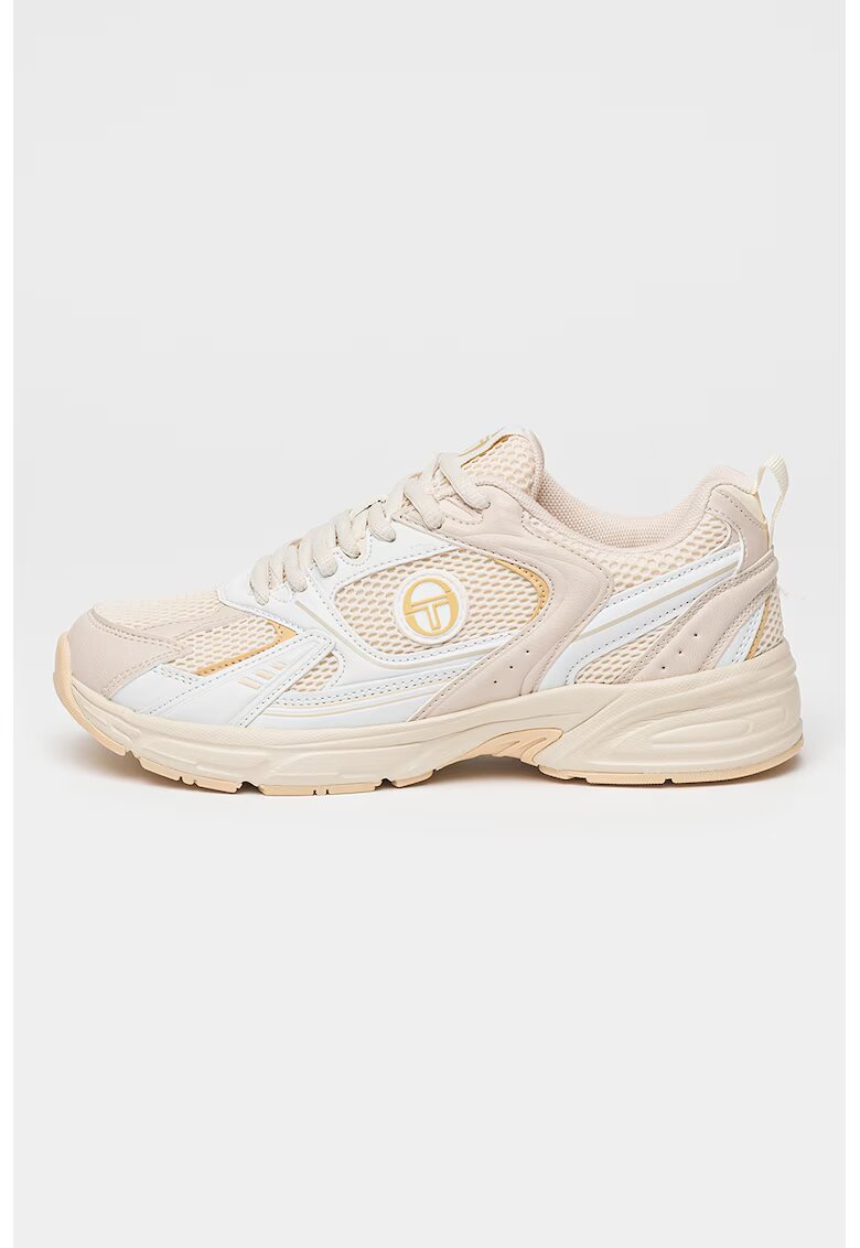 Sergio Tacchini Pantofi sport din material sintetic cu insertii de plasa - Alb/Bej deschis