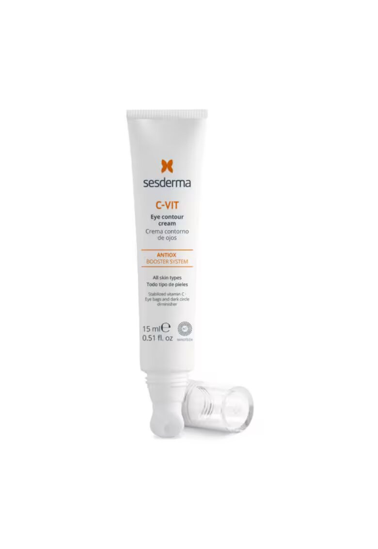 Sesderma Crema pentru conturul ochilor C-VIT - actiune antioxidanta intensa - reduce cearcanele si edemul de sub ochi - formula cu Vitamina C - tehnologie Nanotech - 15ml