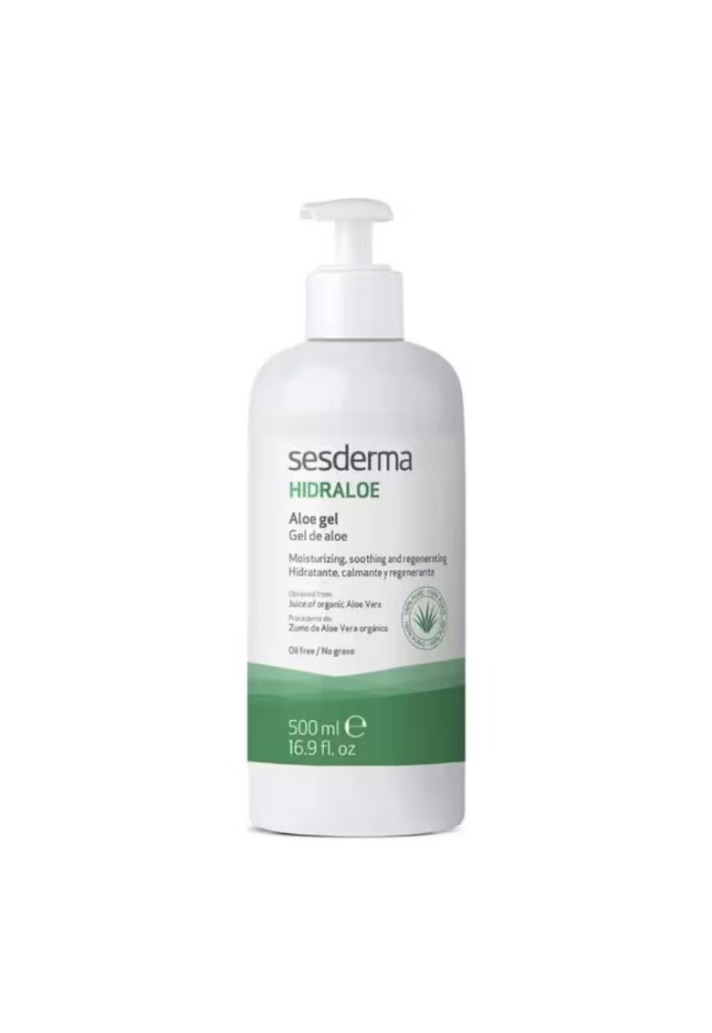 Sesderma Gel HIDRALOE - hidratare intensa fara senzatie grasa - calmeaza si regenereaza pielea - potrivit pentru piele sensibila si utilizare zilnica - 500ml