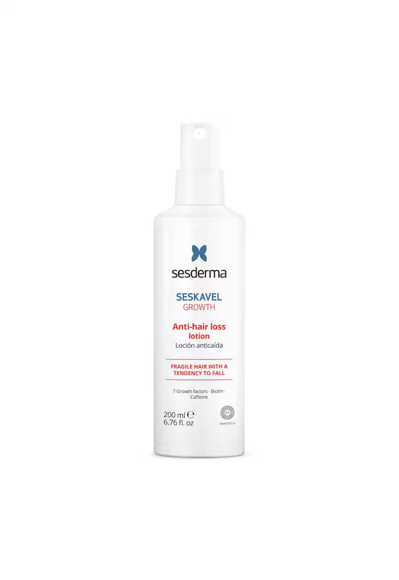 Sesderma Lotiune impotriva caderii parului SESKAVEL - stimuleaza cresterea firului de par - protejeaza parul fragilizat si slabit - tehnologie avansata cu nanolipozomi - 200ml