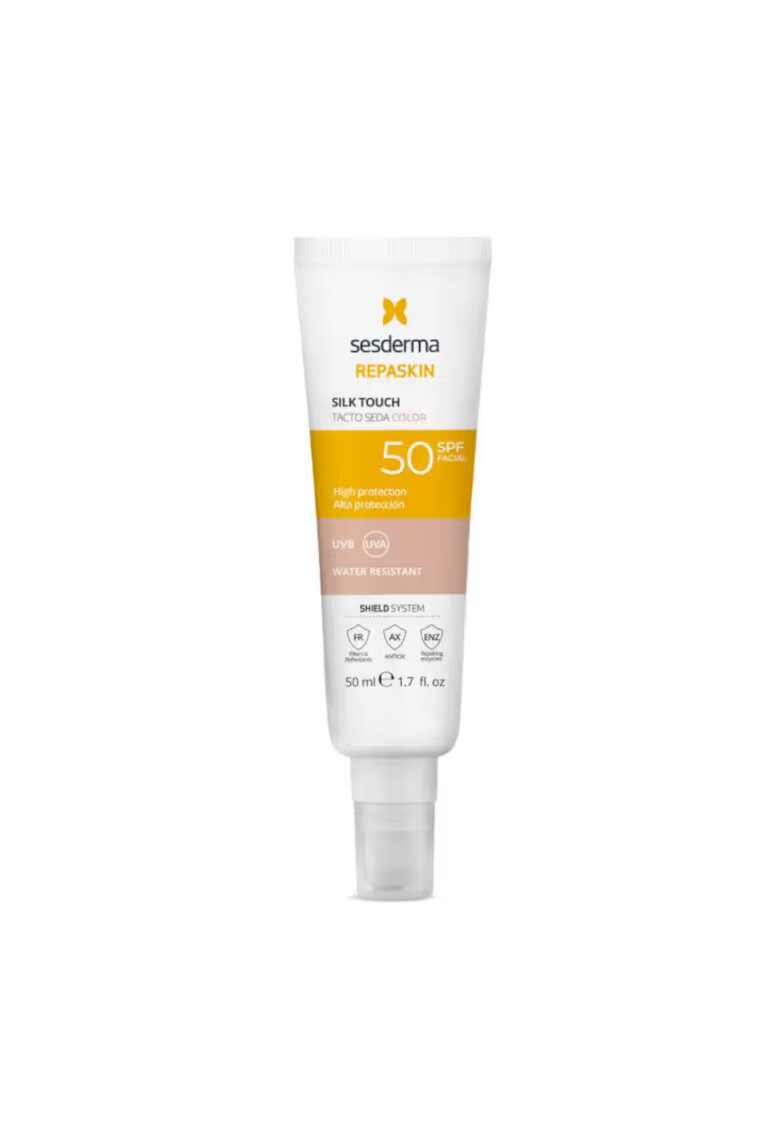 Sesderma Protectie solara ridicata REPASKIN Silk Touch Color SPF50 - textura catifelata si absortie rapida - rezistent la apa - 50ml