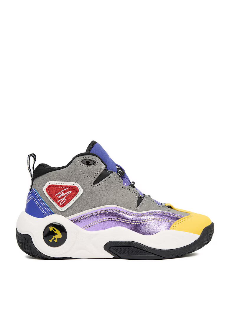 SHAQ Pantofi sport copii - adidasi gri - piele naturala