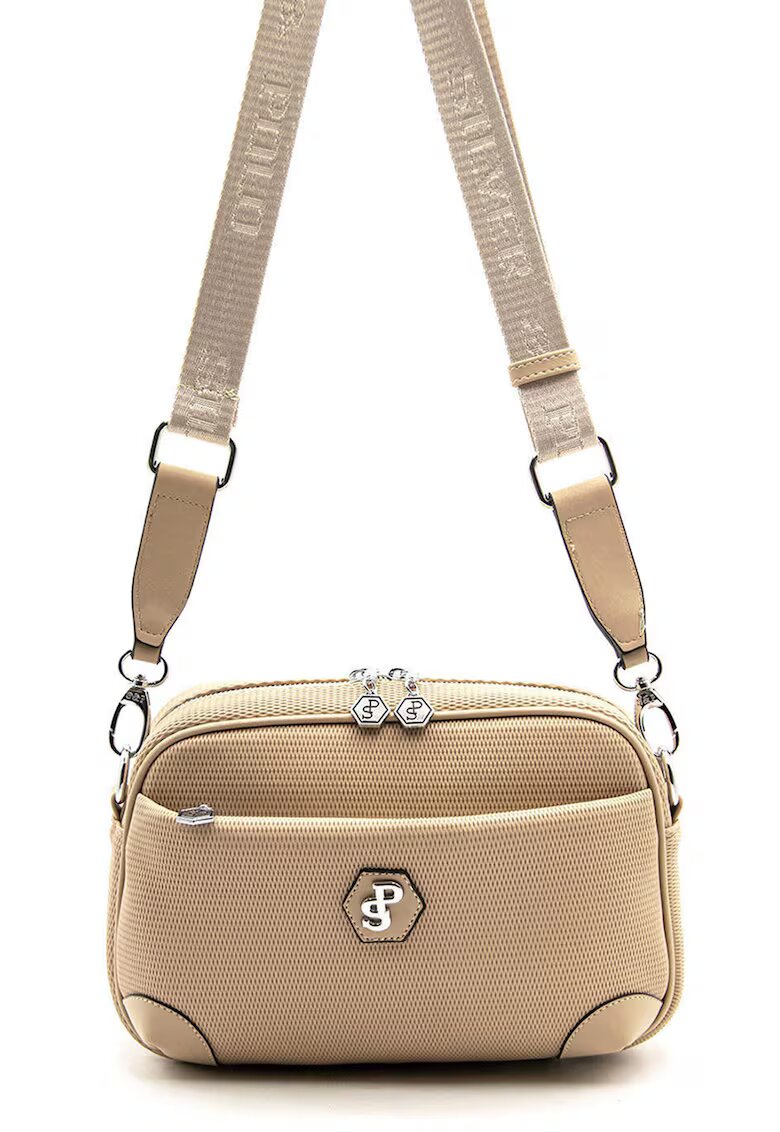 SilverPolo Geanta crossbody cu aspect texturat - Maro nisip