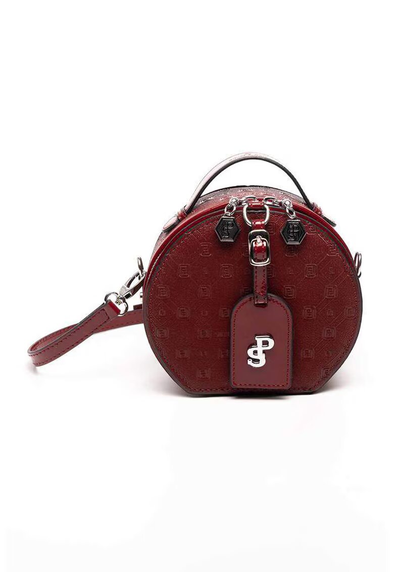 SilverPolo Geanta crossbody cu fermoar - Rosu inchis