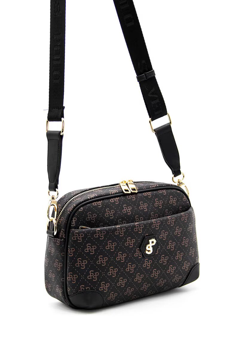 SilverPolo Geanta crossbody cu logo - Negru