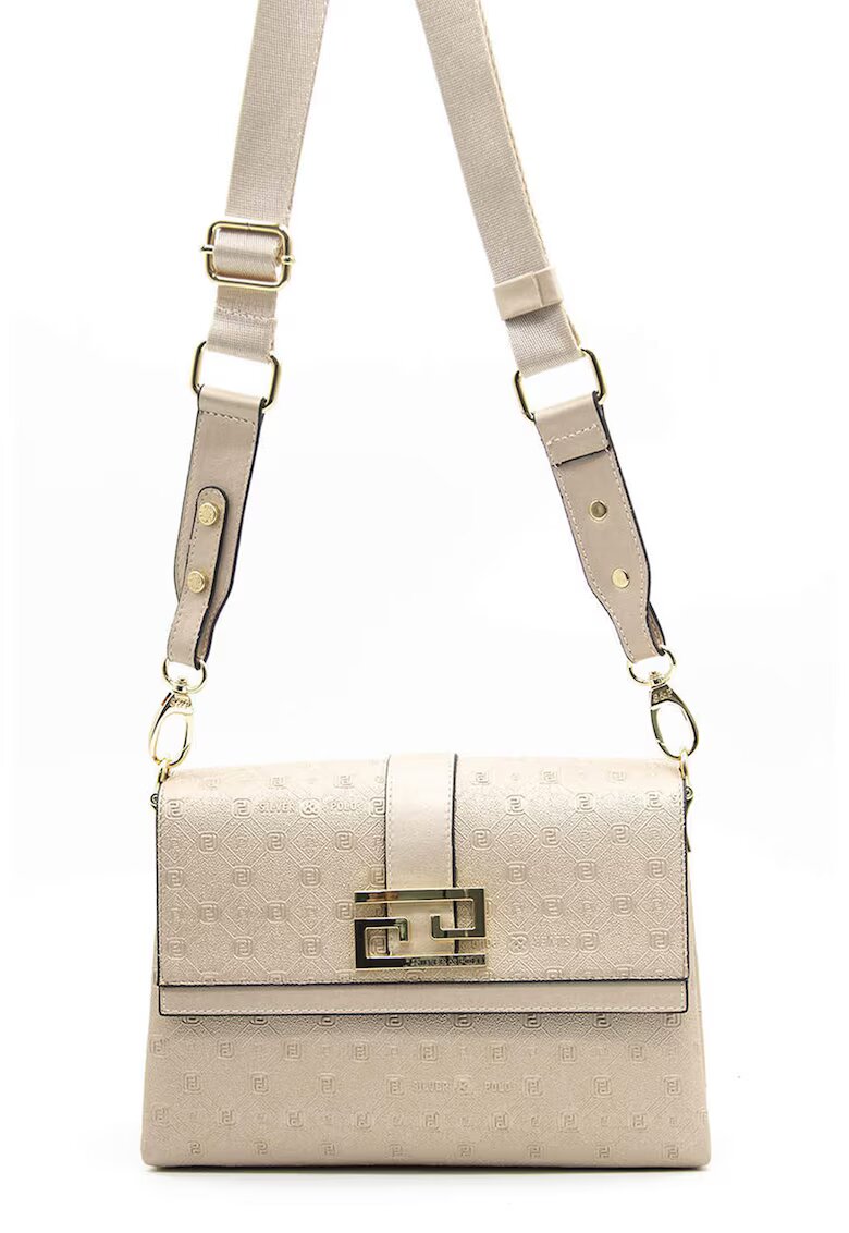 SilverPolo Geanta crossbody de piele ecologica - Maro nisip