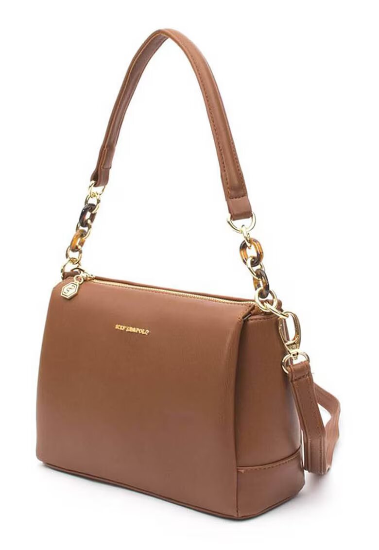 SilverPolo Geanta crossbody de piele ecologica - Maro scortisoara