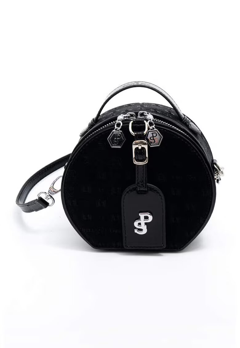 SilverPolo Geanta crossbody din piele ecologica cu fermoar - Negru