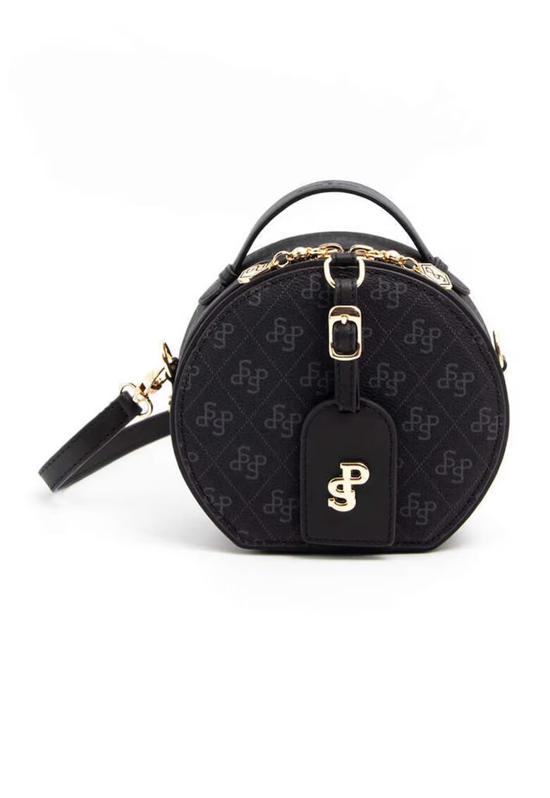SilverPolo Geanta crossbody din piele ecologica - Negru/Gri inchis