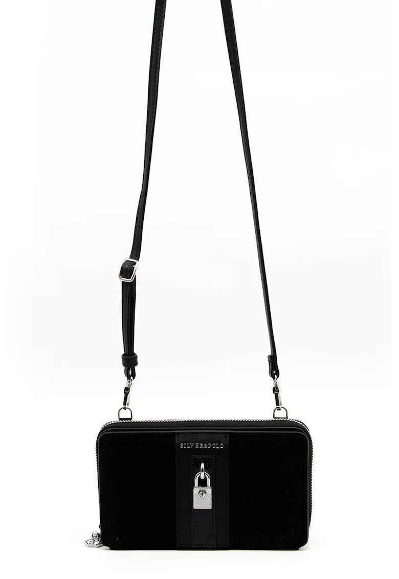 SilverPolo Geanta crossbody mica din piele ecologica - Negru