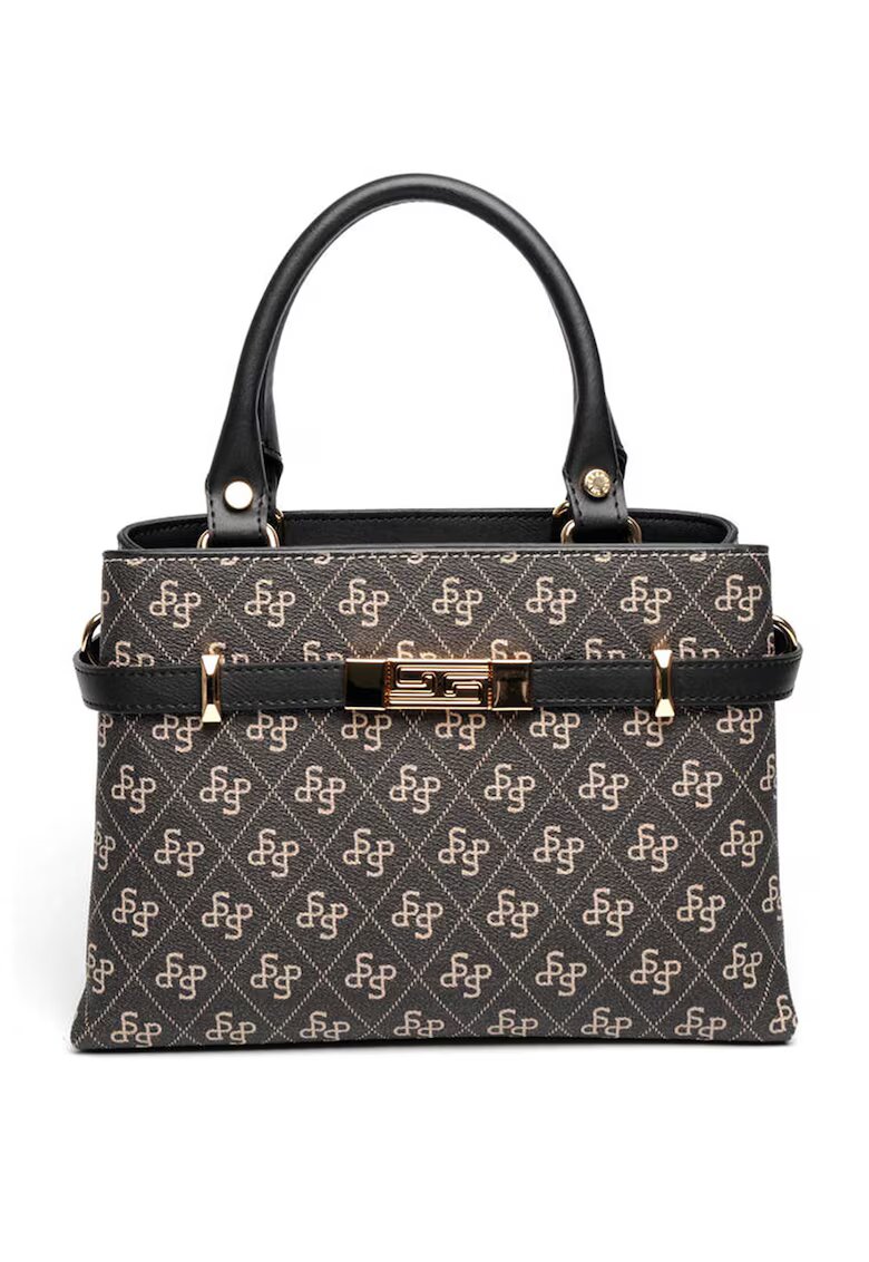 SilverPolo Geanta cu bareta de umar - Negru/Gri inchis - 18x25x10