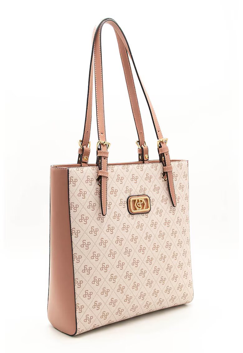 SilverPolo Geanta shopper cu monograma - Bej