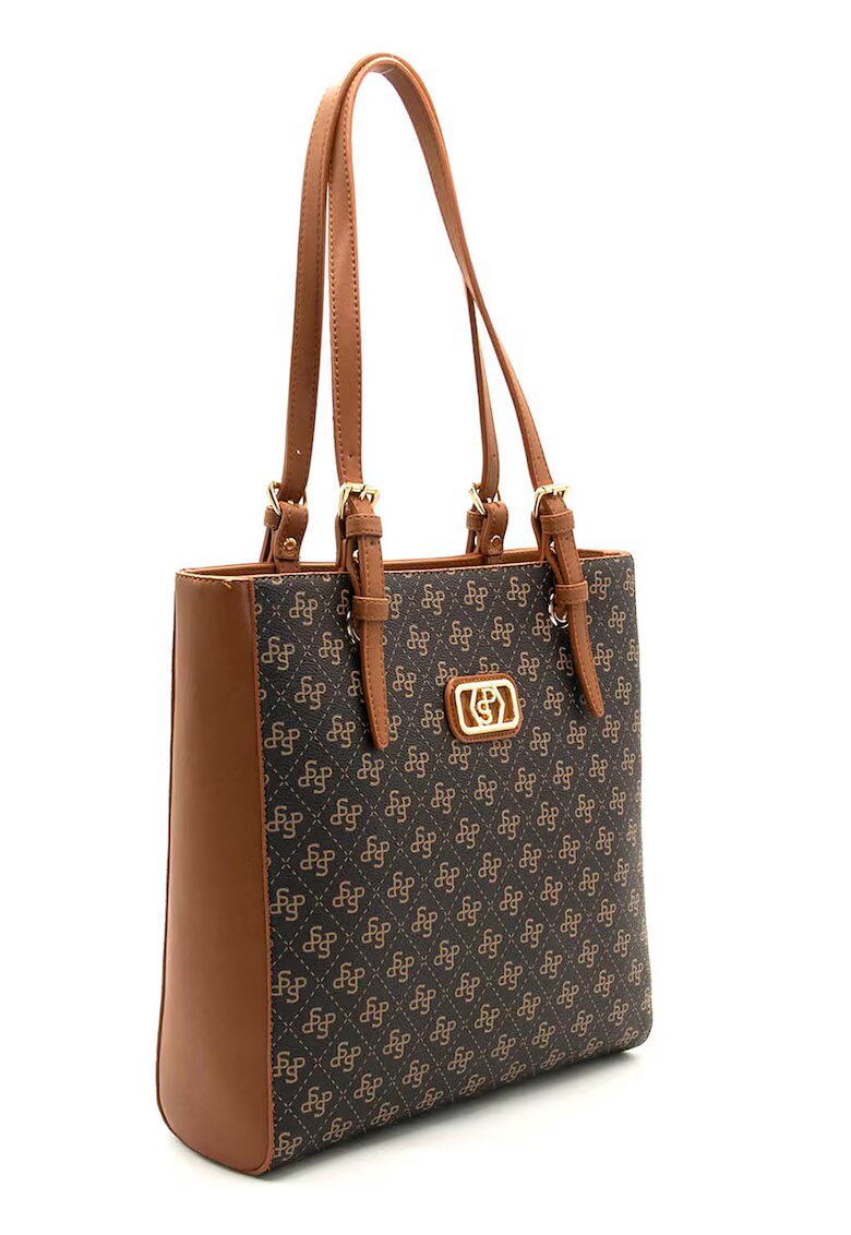 SilverPolo Geanta shopper cu monograma - Maro scortisoara