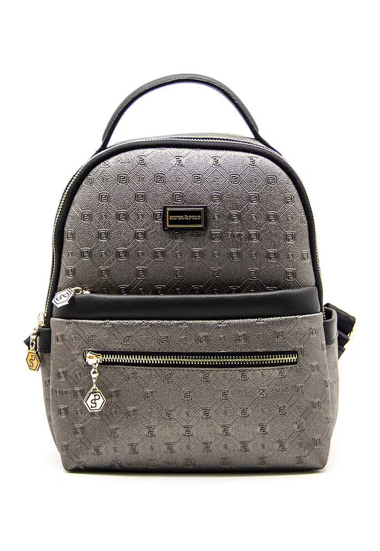 SilverPolo Rucsac cu model in relief - Gri deschis