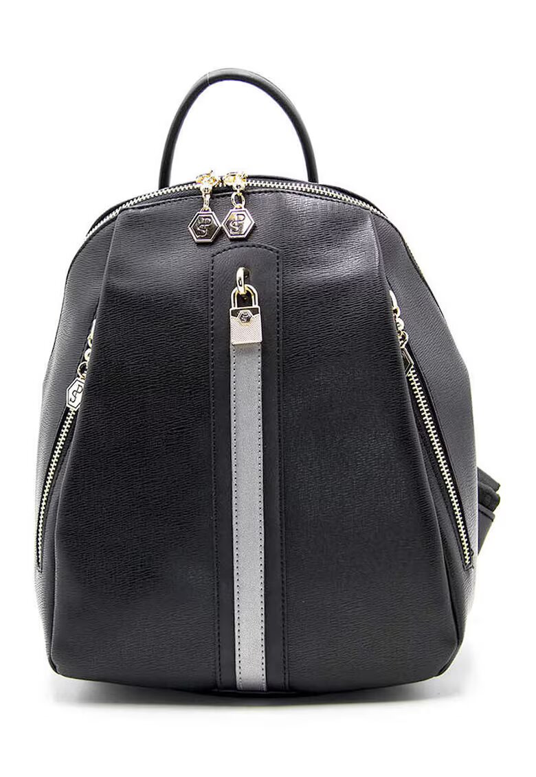 SilverPolo Rucsac din piele ecologica - Negru
