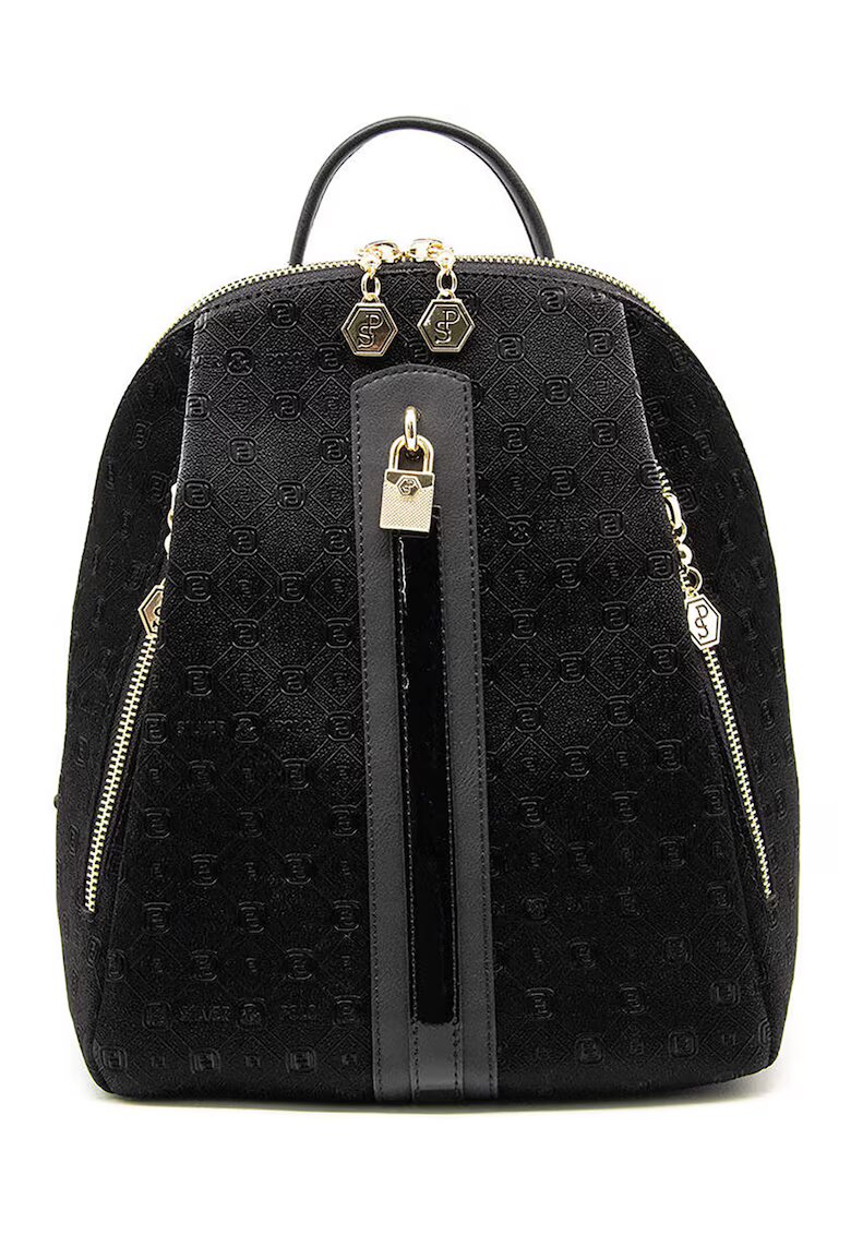 SilverPolo Rucsac din piele ecologica - Negru