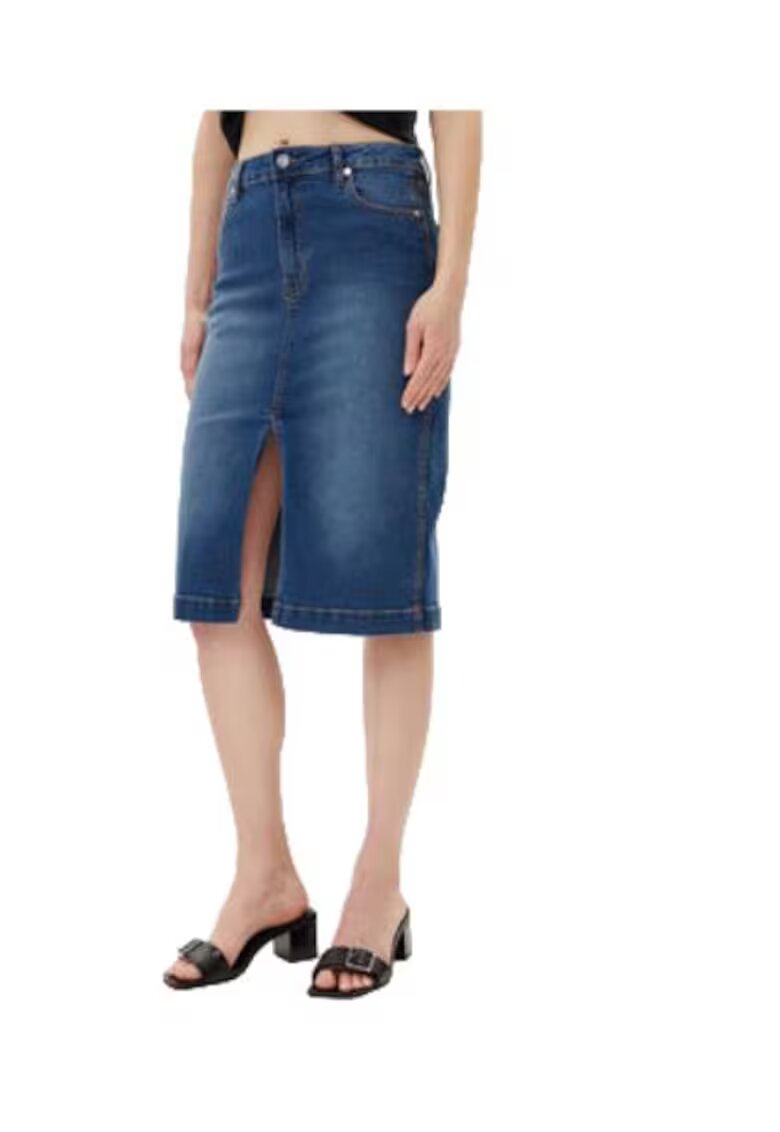 Silvian Heach Fusta denim albastru inchis - bumbac - elastan