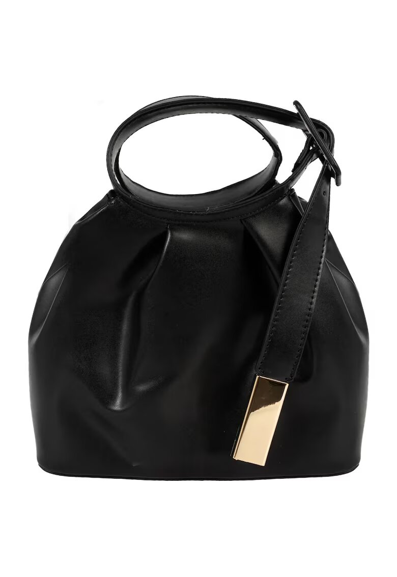 Silvian Heach Geanta dama neagra - 22x18 -5x10cm - cu manere si detalii metalice aurii - din piele ecologica - cu sac de depozitare.