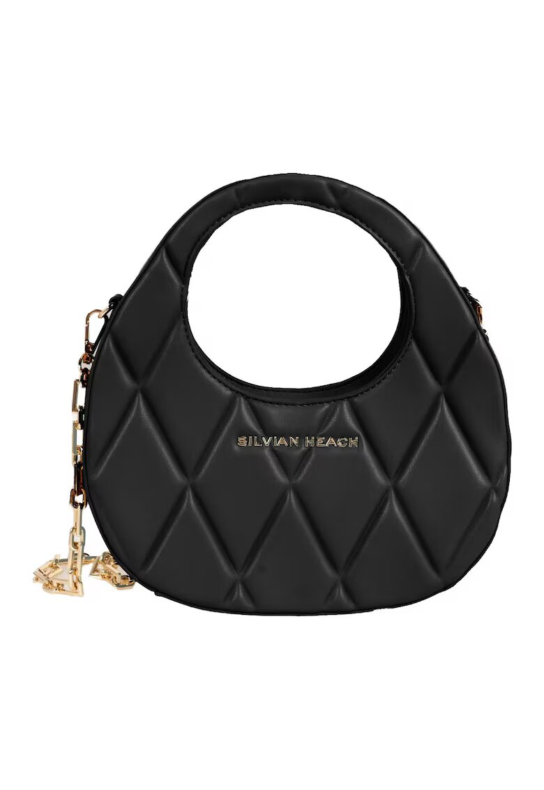 Silvian Heach Geanta dama neagra - piele ecologica - 24x12x7cm - cu lant ajustabil si sac de depozitare