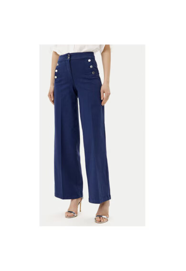 Silvian Heach Pantaloni dama GPP25086JE - Bumbac/Poliester - Albastru - Albastru