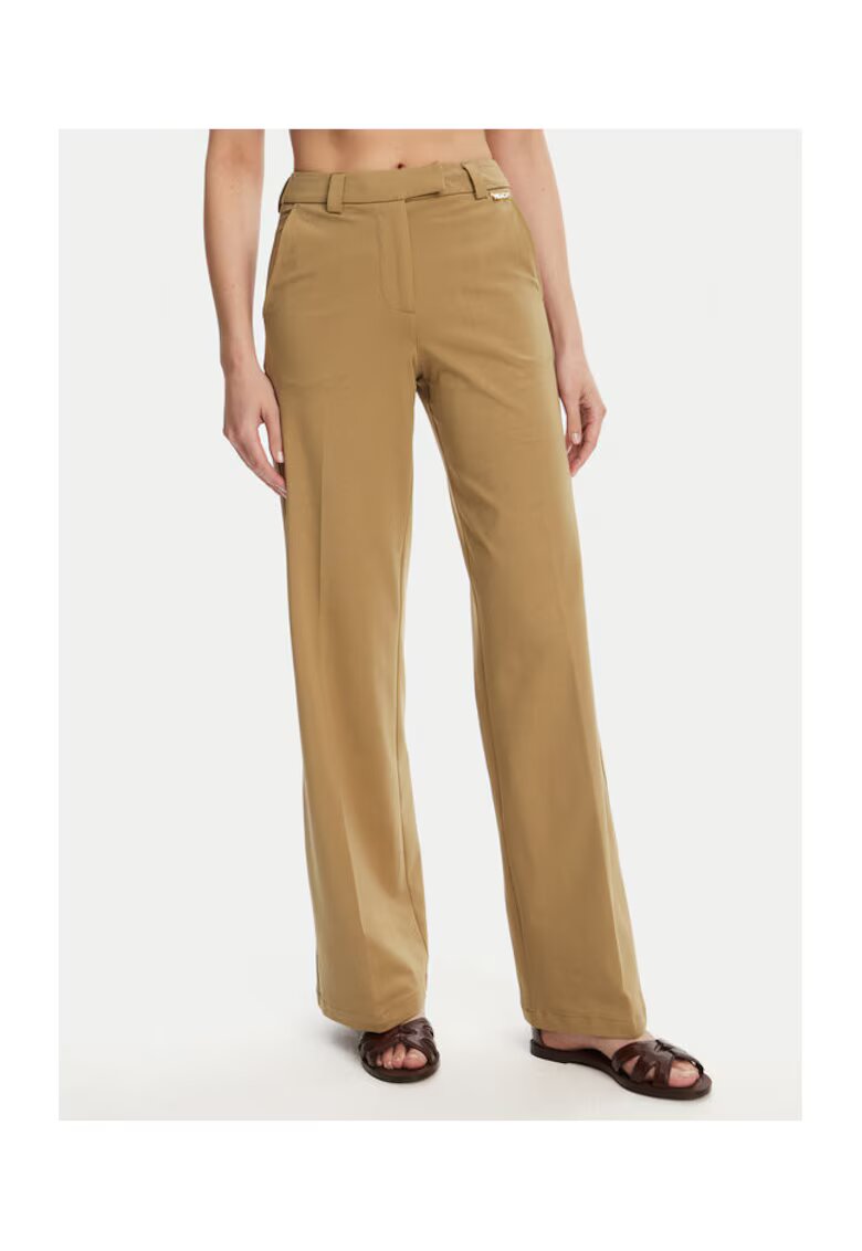 Silvian Heach Pantaloni dama GPP25421PA - Bumbac/Elastan - Bej - Bej