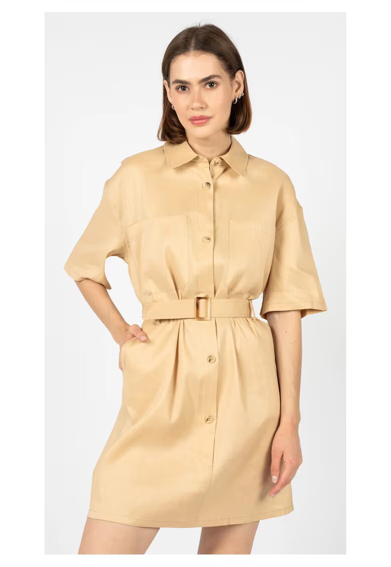 Silvian Heach Rochie-camasa din amestec de in -
