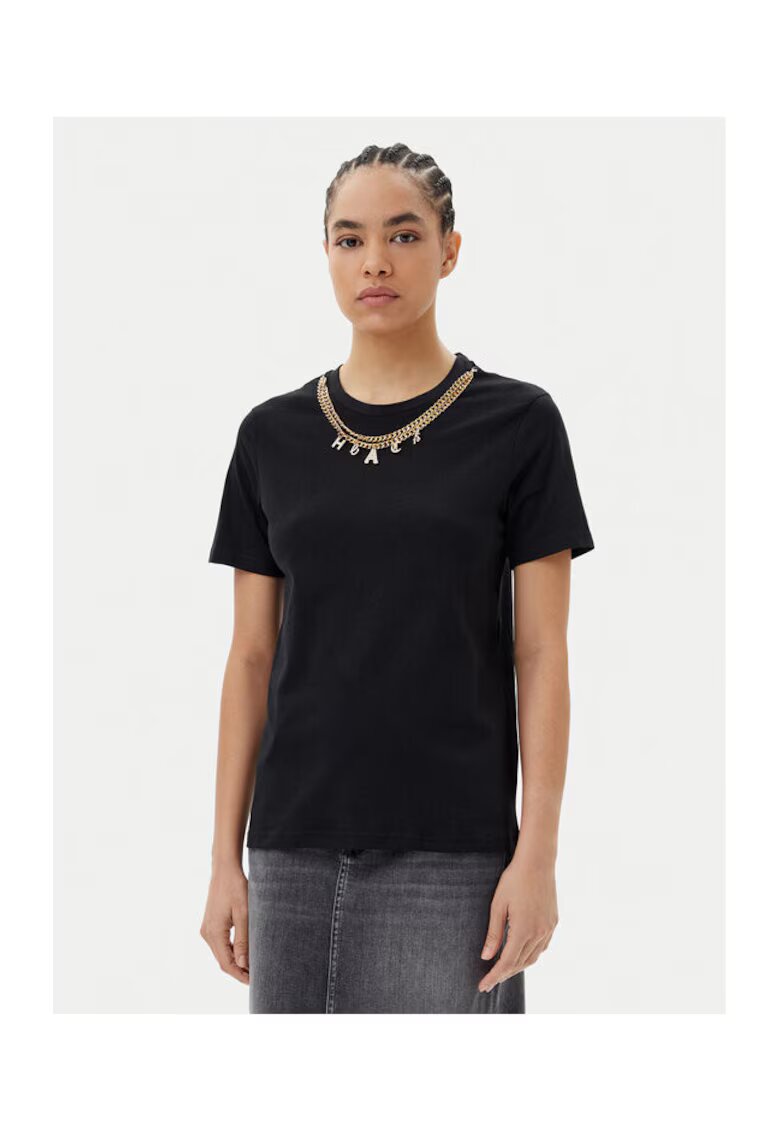 Silvian Heach Tricou dama GPP25098TS - Bumbac - Negru - Negru