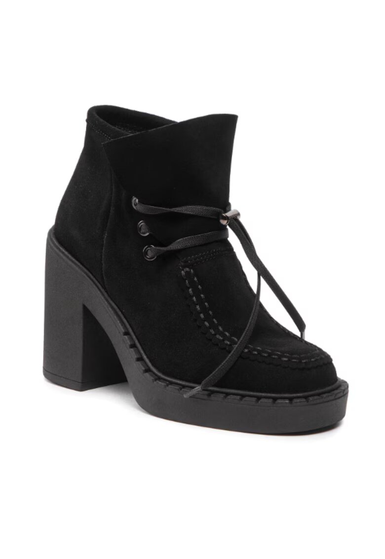 Simple Ghete dama - 301585459 - Negru - Piele naturala/Piele intoarsa -