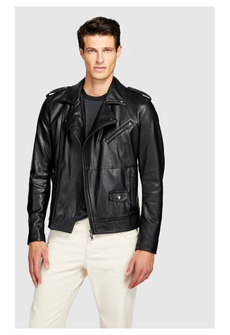 Sisley Geaca barbati - 69954 - Piele ecologica - Negru