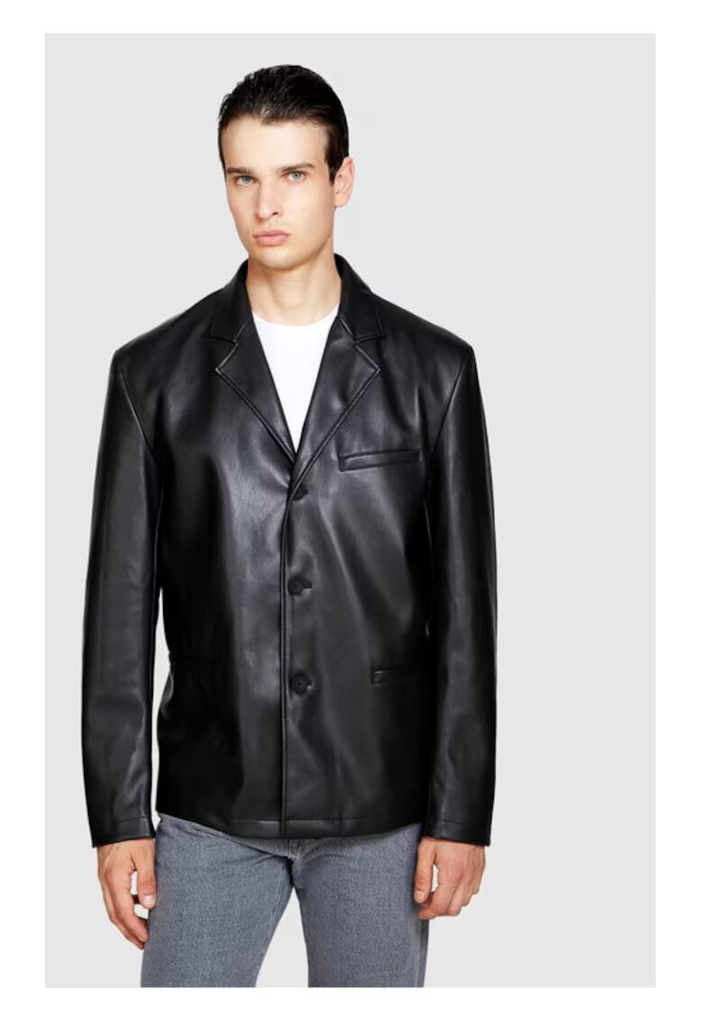 Sisley Geaca barbati - 85626 - Piele ecologica - Negru