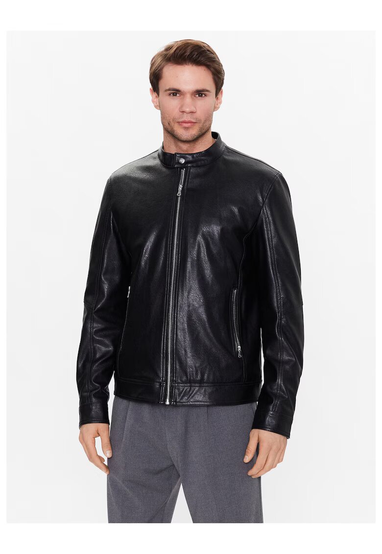 Sisley Geaca barbati - Piele ecologica - Negru