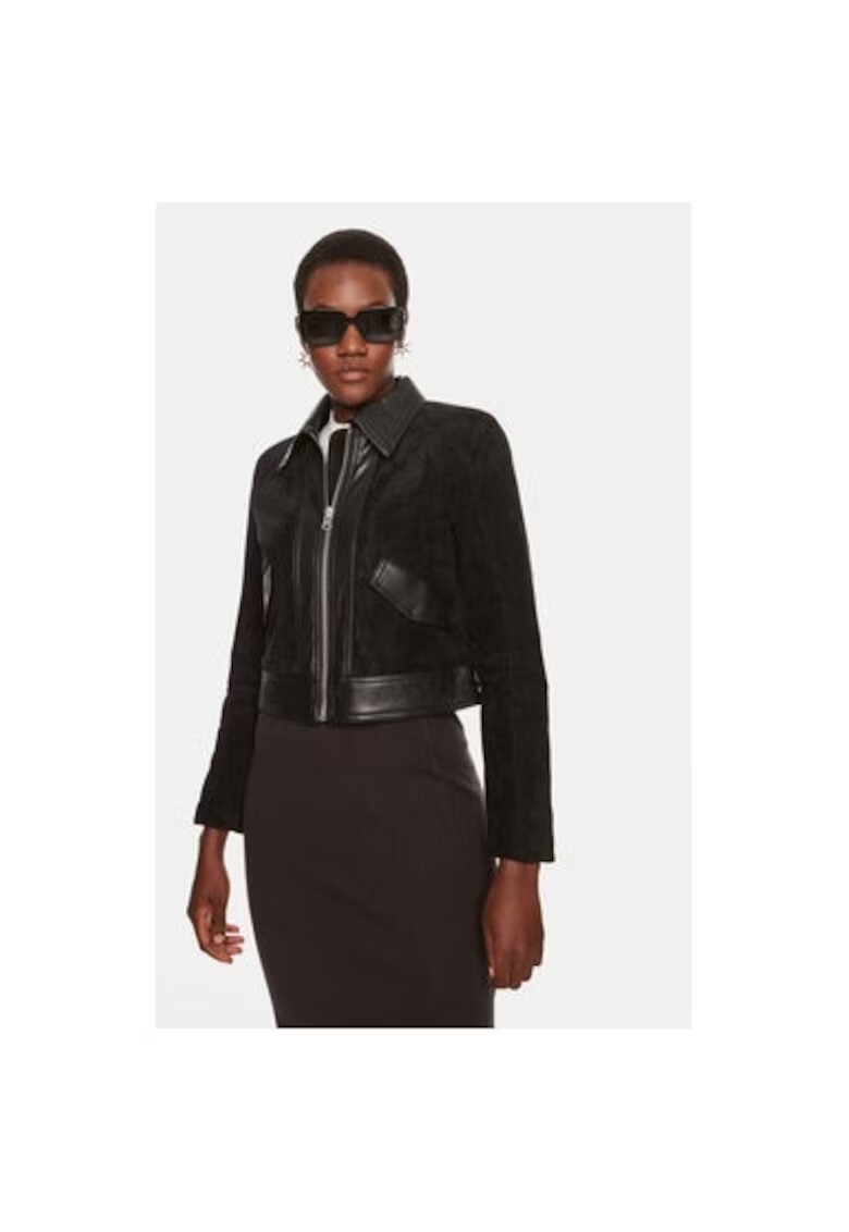 Sisley Geaca dama - 304280221 - Piele ecologica - Negru - Negru