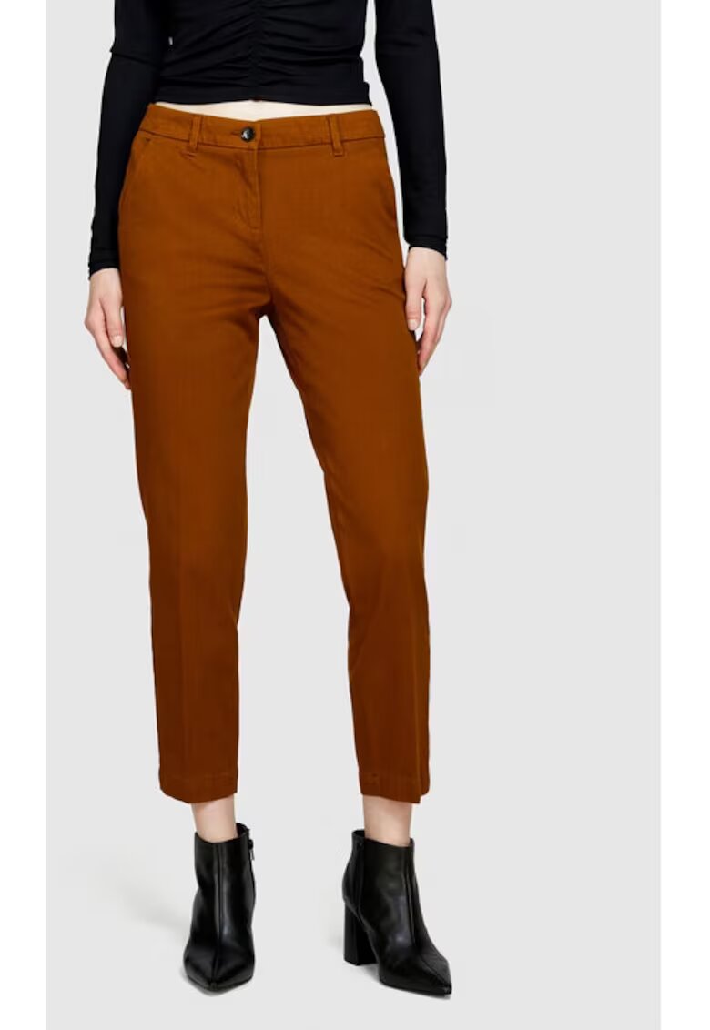 Sisley Pantaloni dama - Bumbac - Maro - Maro