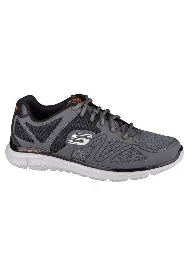 Skechers Adidasi barbati - Tesatura - Gri/Negru - Gri