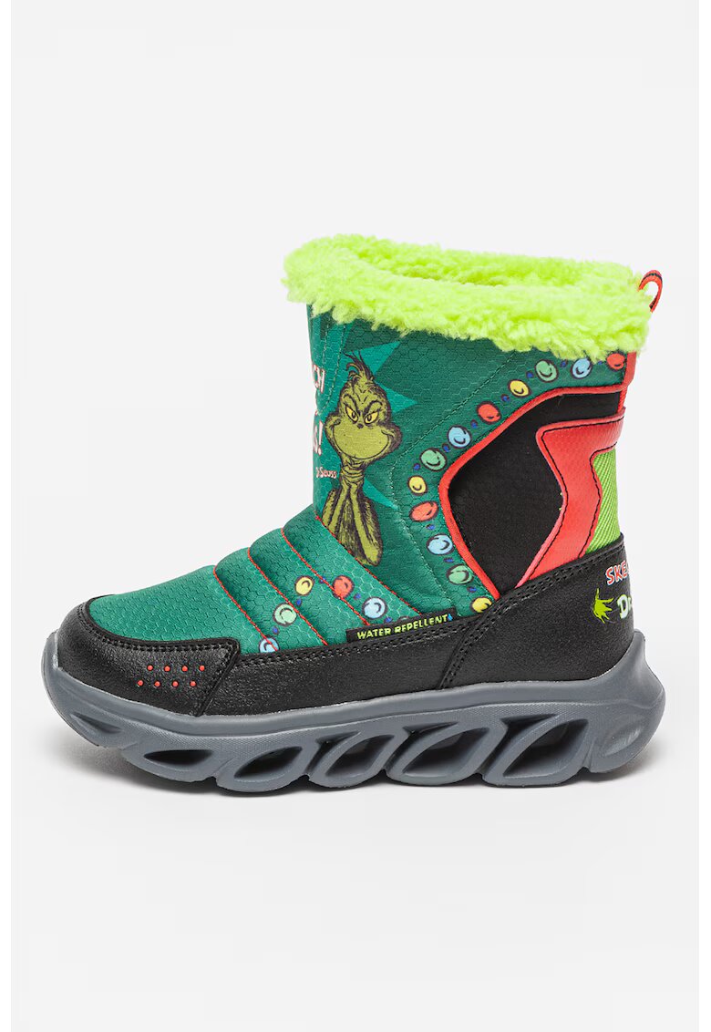 Skechers Cizme cu finisaj impermeabil Hypno Flash 3.0 - Verde/Negru/Galben
