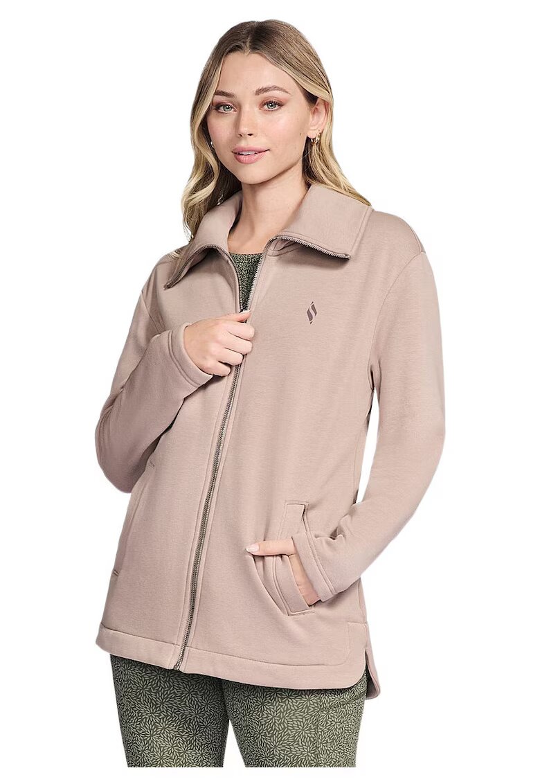 Skechers Geaca femei GO SNUGGLE Tunic Full Zip Jacket - Roz - Roz