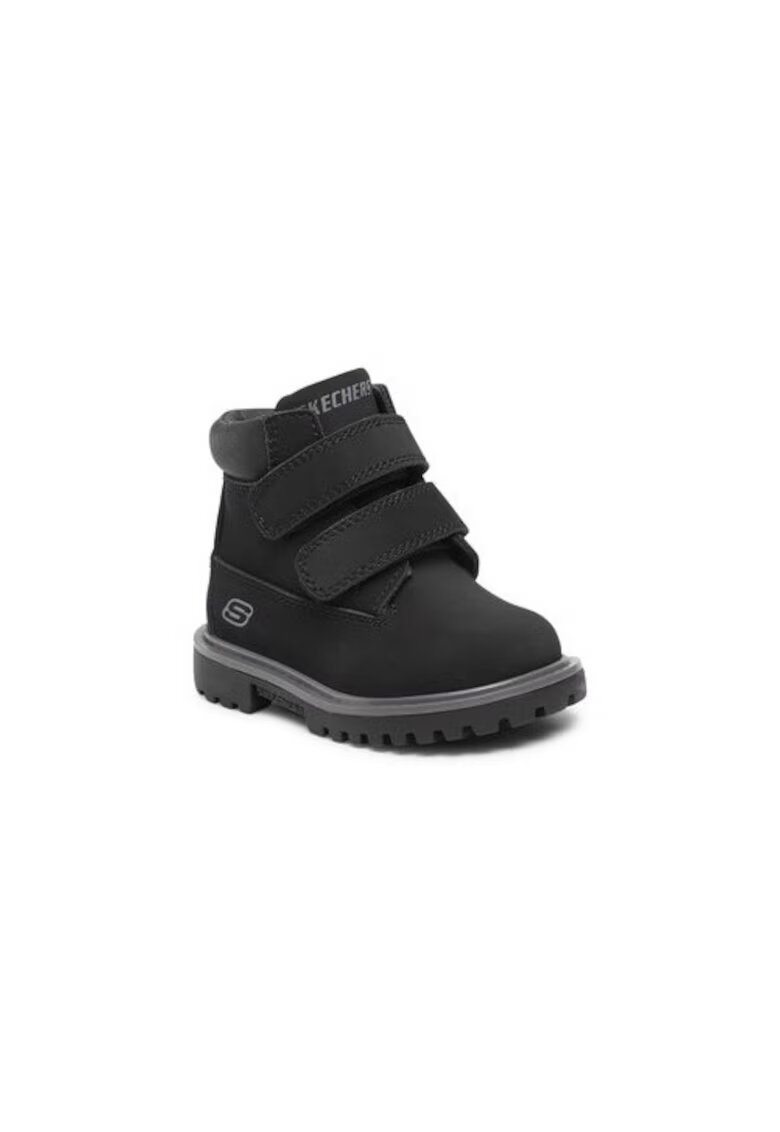 Skechers Ghete baieti 302635047 - Piele ecologica - Negru - Negru