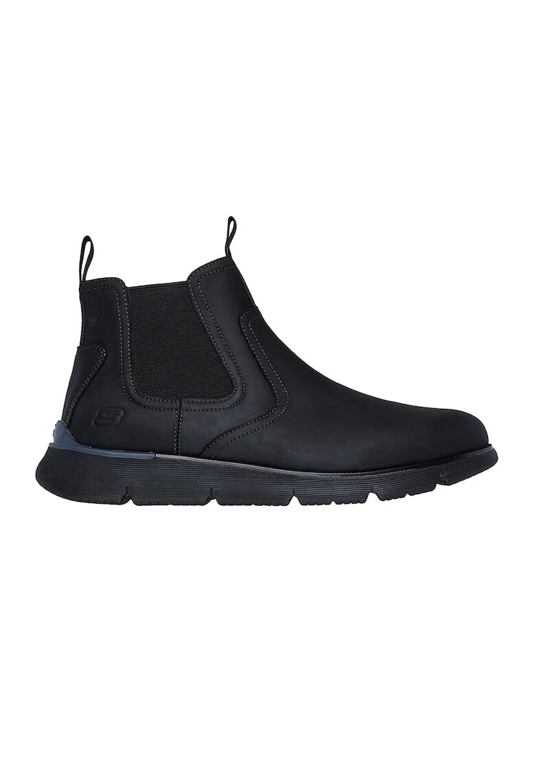 Skechers Ghete Chelsea de piele ecologica - Negru