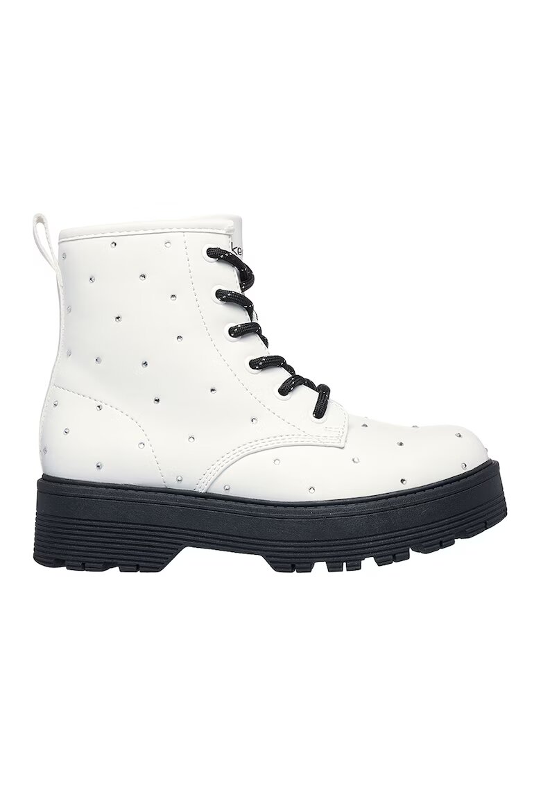 Skechers Ghete cu aplicatii din strasuri Geavlen - Alb/Negru
