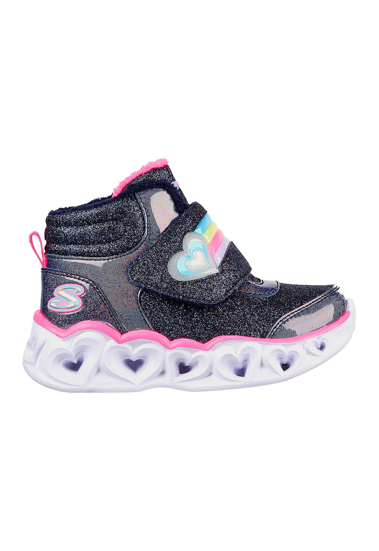 Skechers Ghete cu aspect stralucitor Heart Lights-Briliant - Roz/Bleumarin